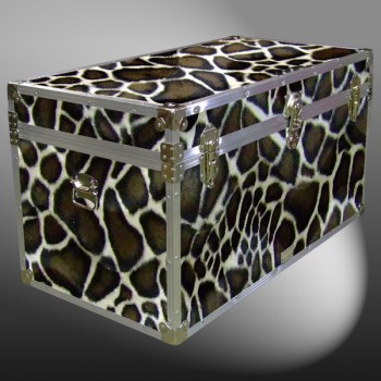 05-199 GE FAUX GIRAFFE 36 Deep Storage Trunk with Alloy Trim
